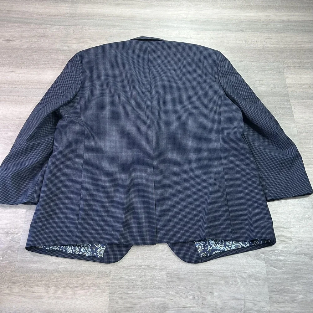Coppley Blazer‎ Mens 46 Blue Wool Check Sport Coat Jacket Holland & Sherry